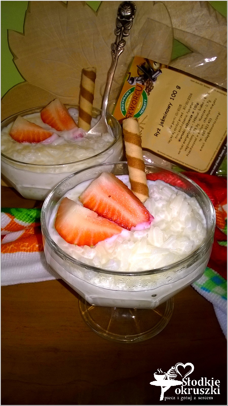 Pudding ryżowy z truskawkami (2)