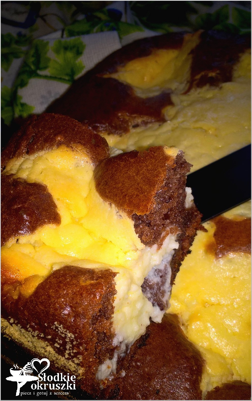 Murzynek z serem. Czekoladowe ciasto z serem (5)