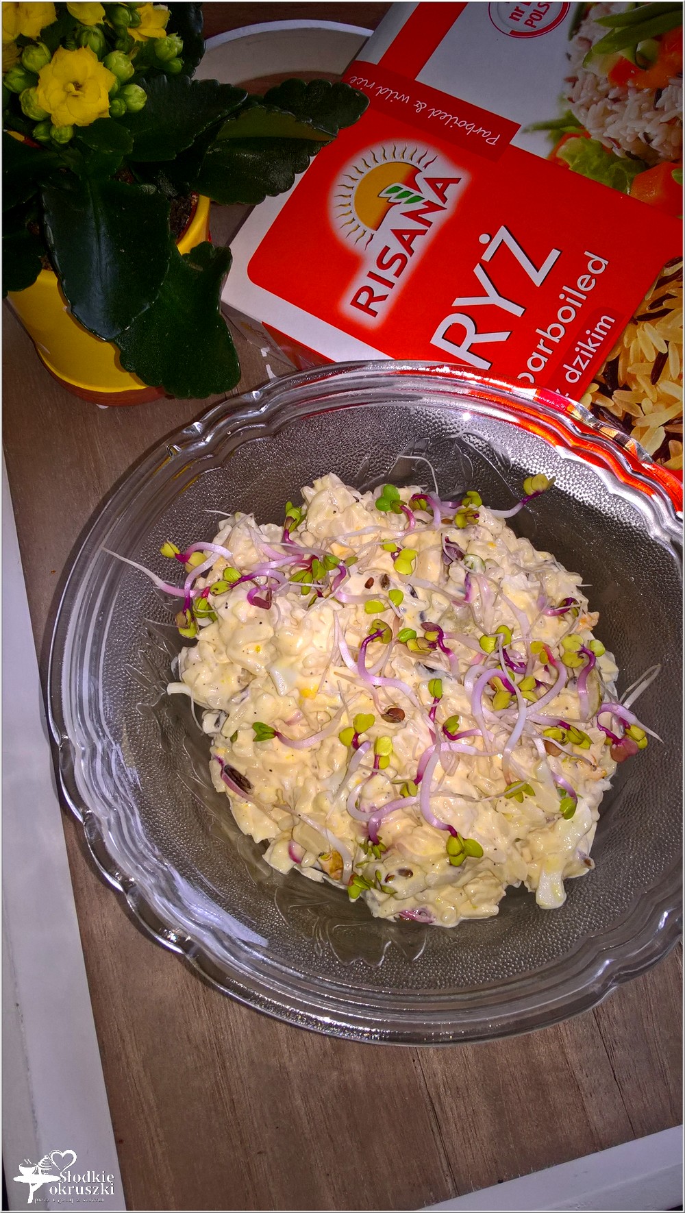 Ryżowa sałatka z oliwkami i kiełkami rzodkiewki (1)