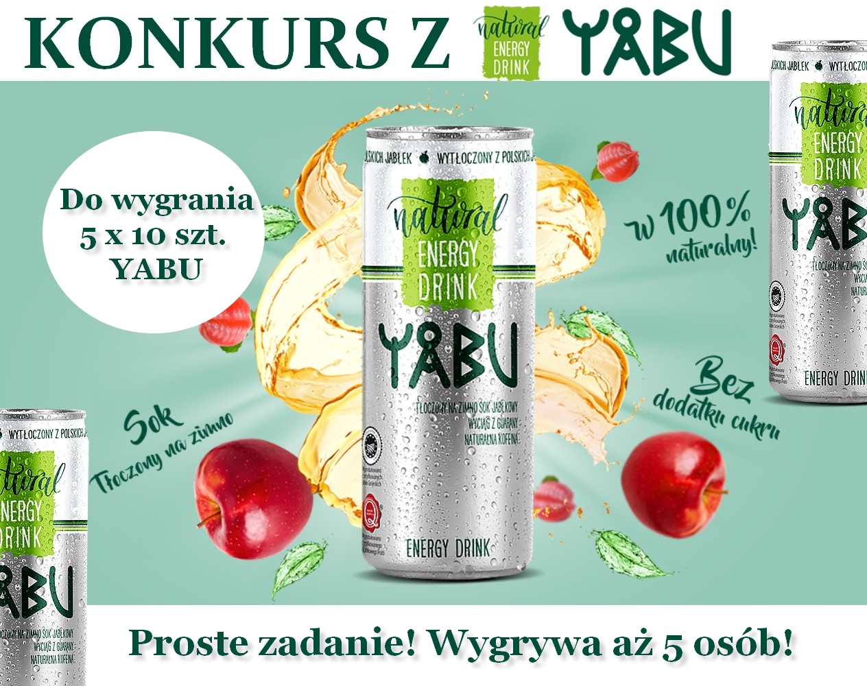 Wygraj 1 z 5 zestawów Yabu Natural Energy Drink