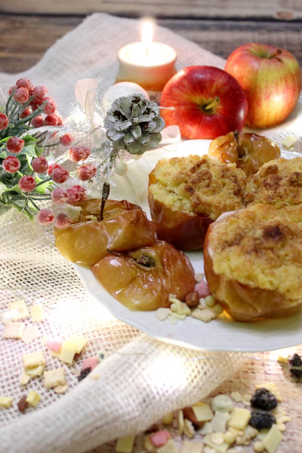 Pieczone jabłka z kruszonką | Słodkie okruszki