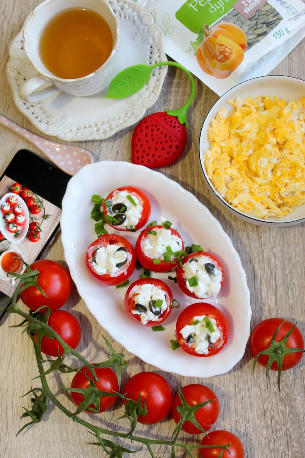 Nadziewane pomidorki - na śniadanie lub przekąskę